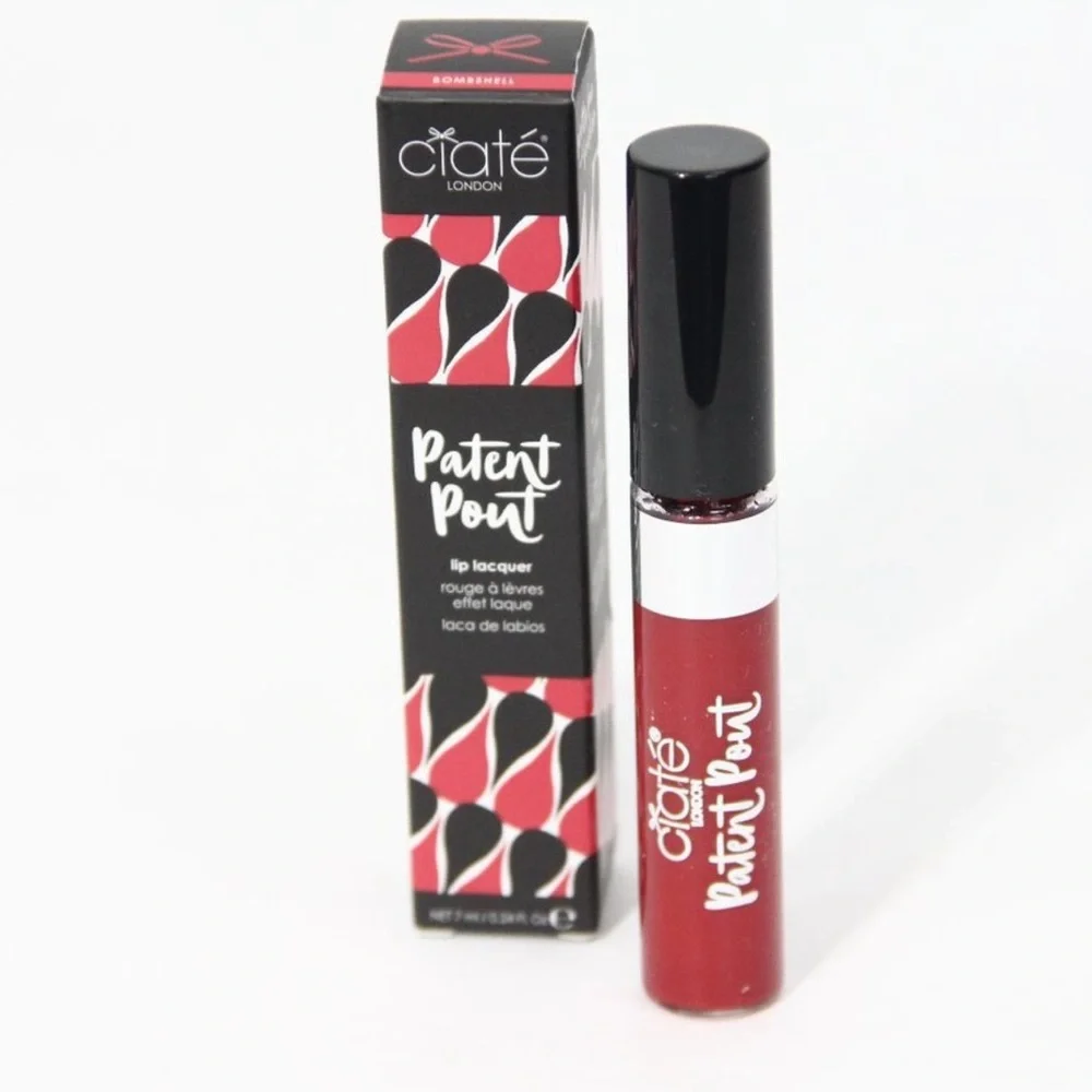 Ciate London Patent Pout Lip‎ Lacquer in Bombshell, 7ml/Full Sized, New in Box